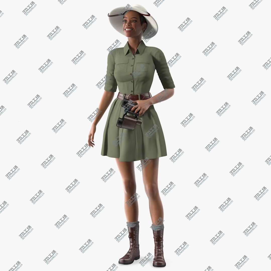 images/goods_img/202104021/3D Light Skin Black Woman Explorer Standing Pose model/1.jpg